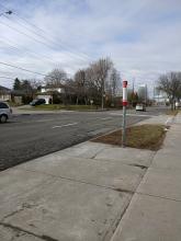 Bellamy: bus routes & 4 lanes of traffic
